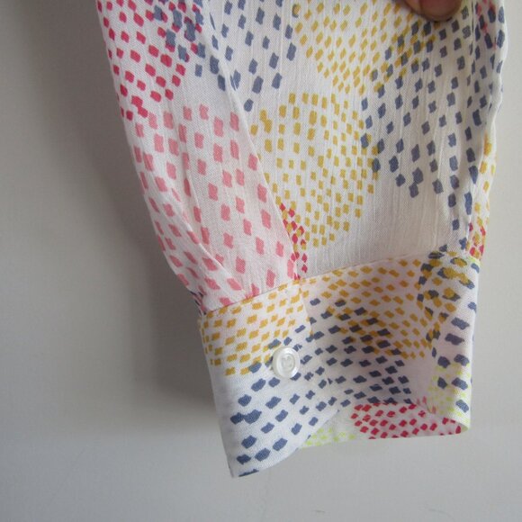 ANA Women's Abstract Print Surplice Top XL Tall Multicolor Boho Maximalist - Picture 4 of 10